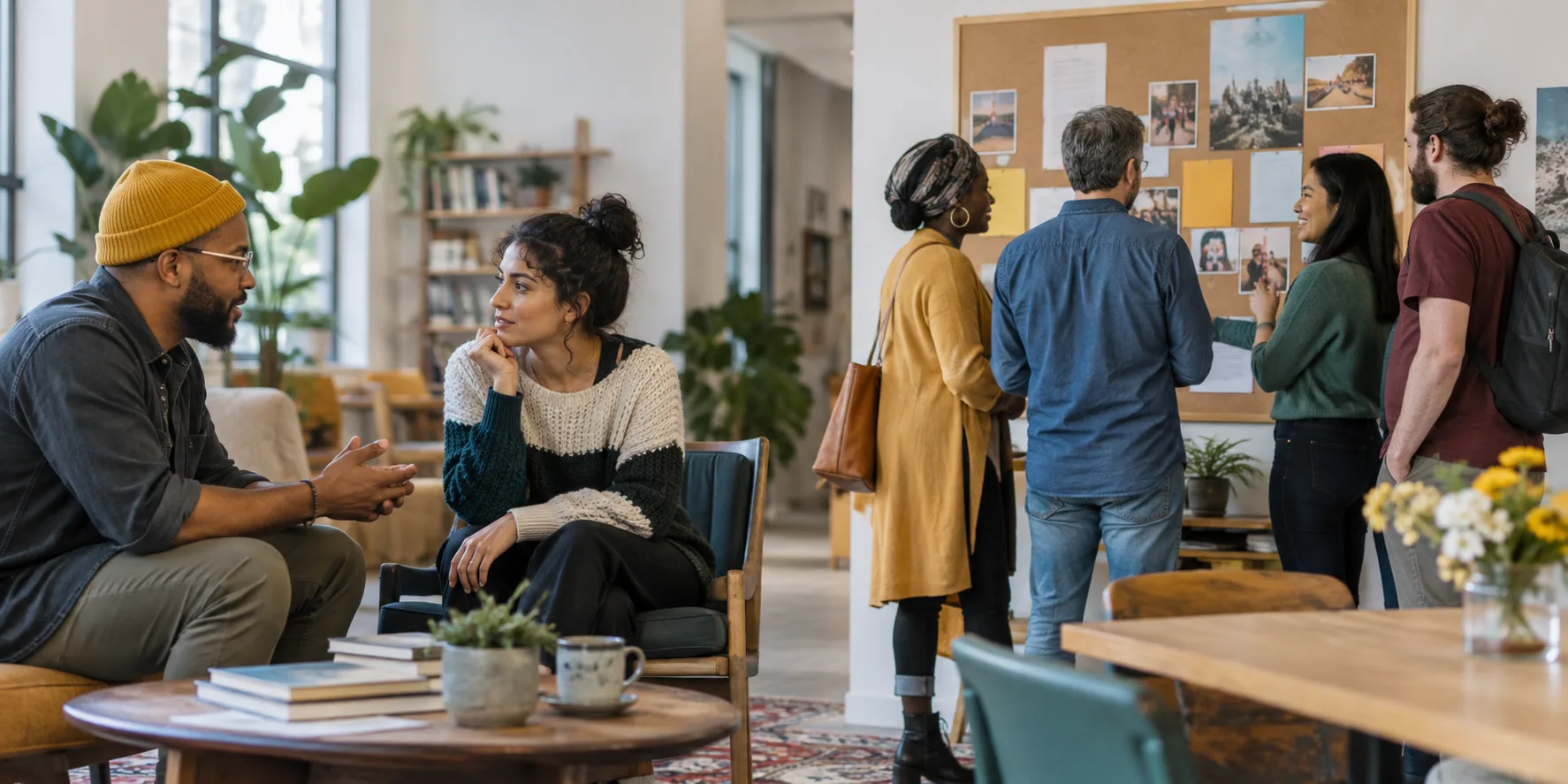 People comparing community conversation and an organized group activity